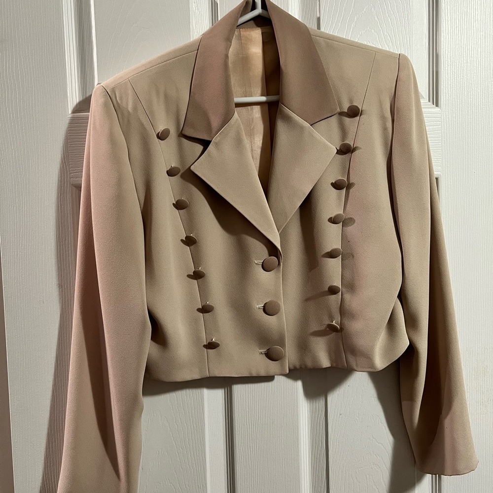 Vintage French Set - Tan Women's Jacket & Shorts